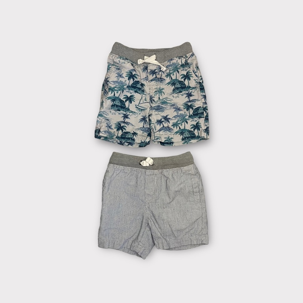 Cat & Jack Pinstripe and Tropical Blue Short Bundle - Picture 1 of 4